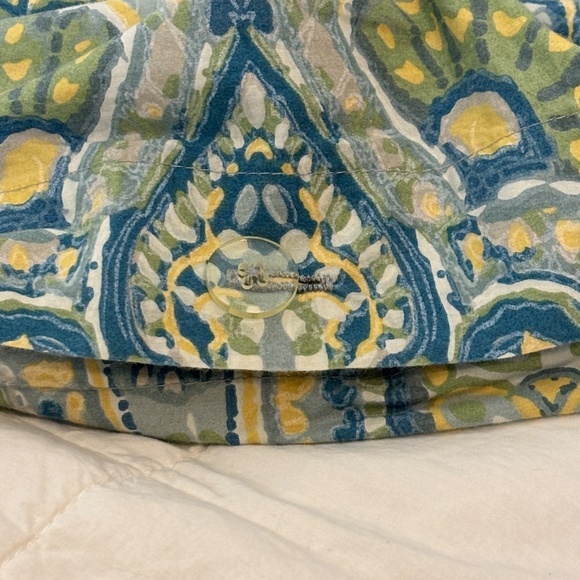 Pottery Barn Rosalie Queen Duvet & 2 Euro Shams Paisley Aqua Blue Yellow Green - Picture 7 of 13